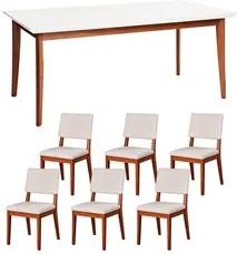 Conjunto de Mesa Julien 160cm Branca com Cadeiras Ella