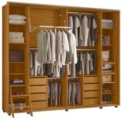 Guarda Roupa Casal 278cm 2 Portas 8 Espelhos Mya Cinamomo Z10 - Mpozen