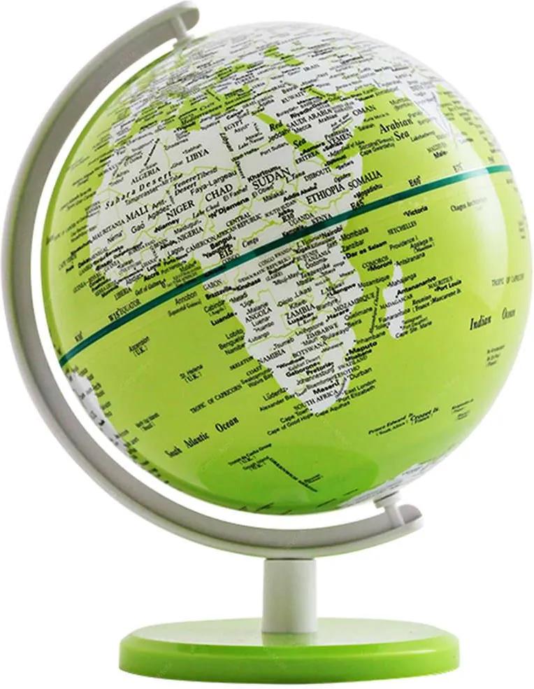 Globo Pequeno Mapa Mundi Verde em Polipropileno - Urban - 18x13 cm