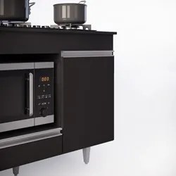 Balcão Multiuso para Cooktop 4 Bocas Georgia Preto - Lumil Móveis