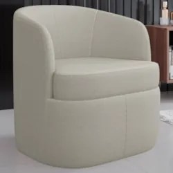 Kit 2 Poltronas Giratória Decorativa para Sala Dandara Z08 Boucle Bege