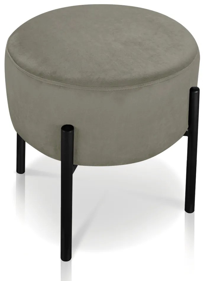 Puff Banqueta Decorativo Industrial Preto Iron Suede D03 - D'Rossi - Marrom Rato