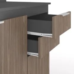 Armário de Cozinha Com Tampo CP01 150cm Pérola Grafite/Freijó Z34 - Mp