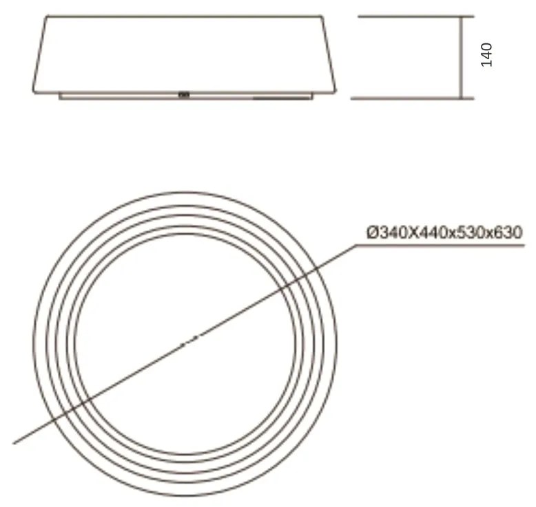 Plafon Rubi Ø53X14Cm Led 30,5W Bivolt | Usina 19060/53 (MT-M Mate Metálico, 4000k)