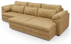 Sofá Retrátil 3 Lugares Para Sala 257cm Dijon Couro Bege S07 - Mpozena