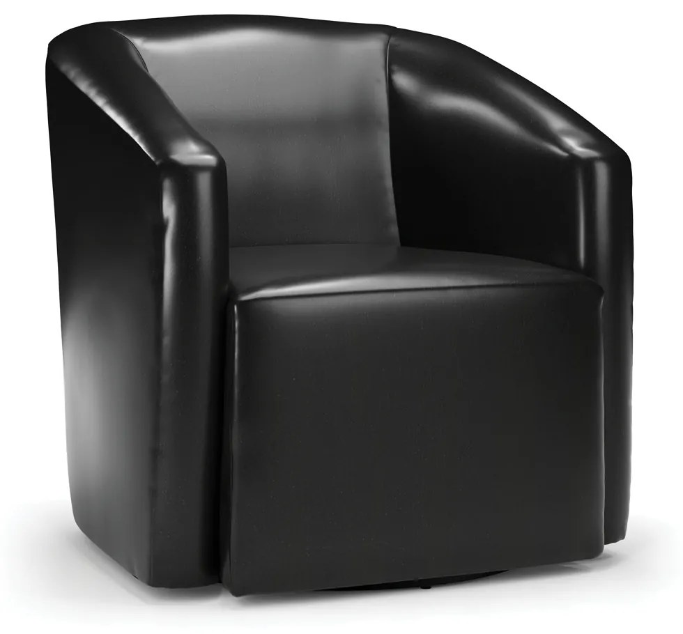 Poltrona Decorativa Base Giratória Stella Max Sintético PU D03 - D'Rossi - Preto
