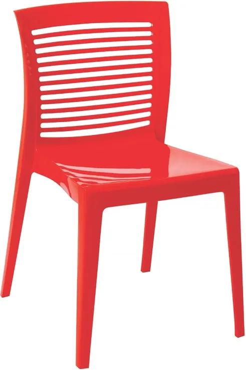 Cadeira Victória Encosto Vazado Horizontal Vermelho Summa - Tramontina
