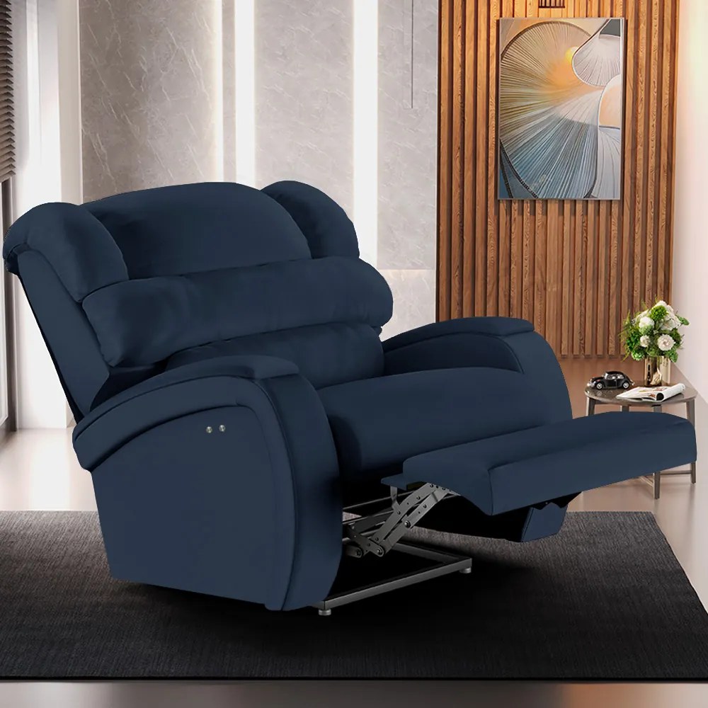 Poltrona do Papai Reclinável Napoli Power Touch Massagem PU F FH1 - D'Rossi - Azul