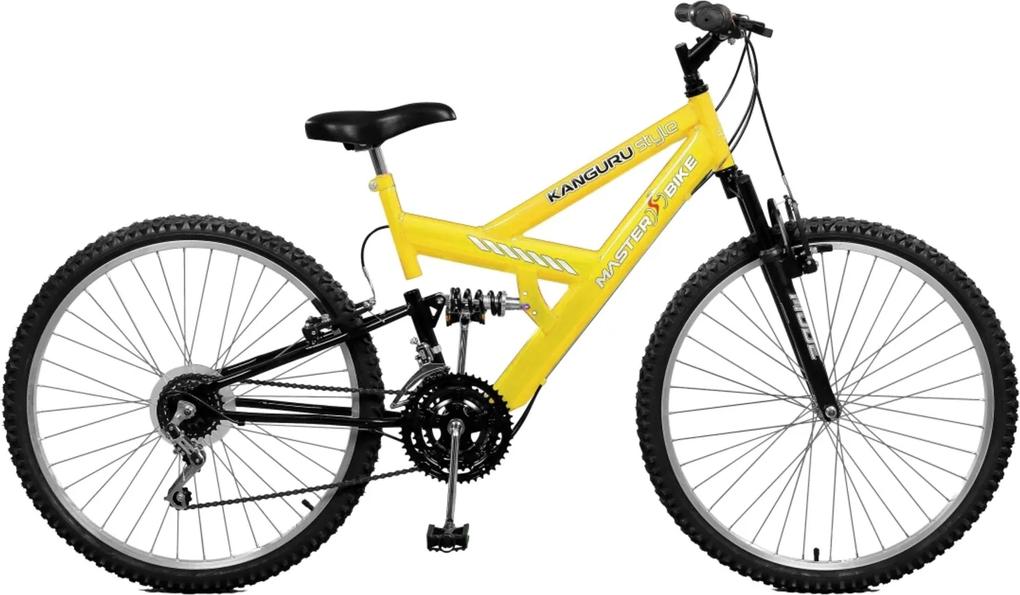 Bicicleta Master Bike Aro 26 masculina Kanguru Style 21 marchas Amarelo