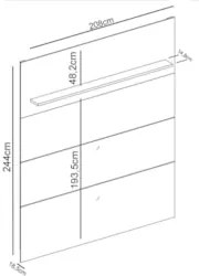 Painel para TV 75 Pol com Bancada Suspensa 208cm Ararati Z10 Calacata/