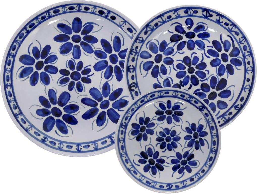 Aparelho de Jantar em Porcelana Azul Colonial 18 peças