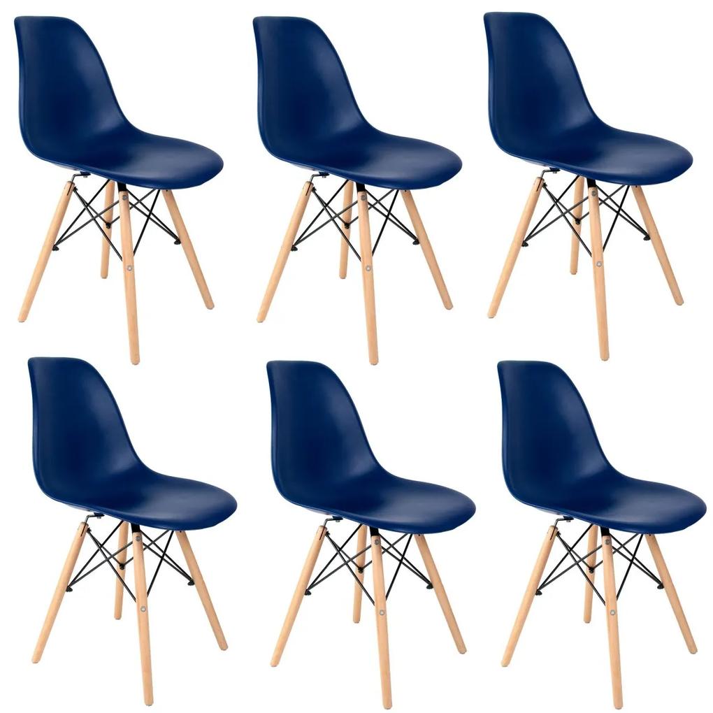 Conjunto 6 Cadeiras Eames Azul Bic Dsw - Empório Tiffany