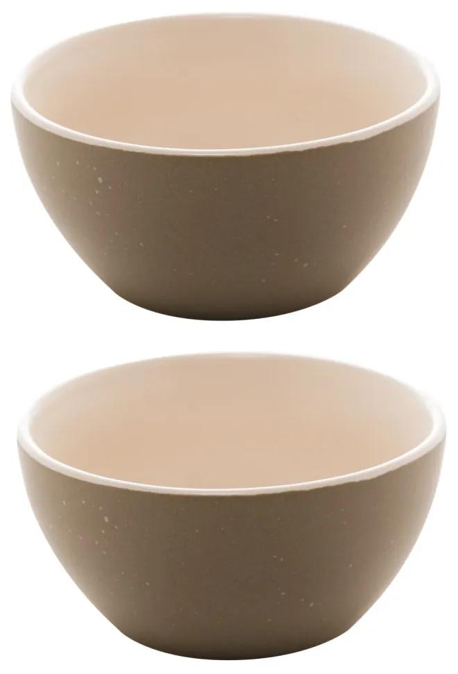 Jogo 2 Bowls Cerâmica Granilite Cinza 10x5cm 28576 Bon Gourmet