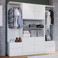 Guarda Roupa Casal 4 Portas 4 Gavetas Closet A05 Branco - Mpozenato