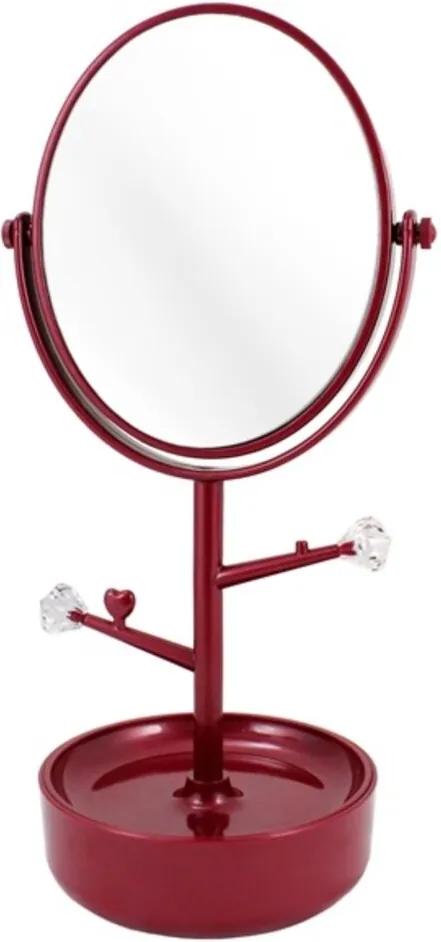 Espelho de Mesa com compartimento para jóias Jacki Design Espelho Vermelho