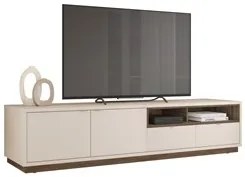 Rack Para Sala Bancada de TV 75 Pol 218cm Isis Off White/Nogueira San