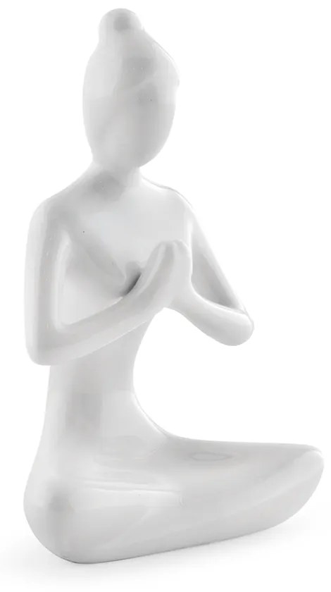 Escultura Decorativa de Yoga em Porcelana A Branco - Gran Belo