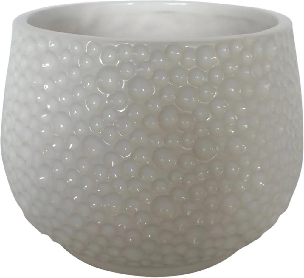 Vaso de Cerâmica Decorando Com Classe Branco 15x15cm