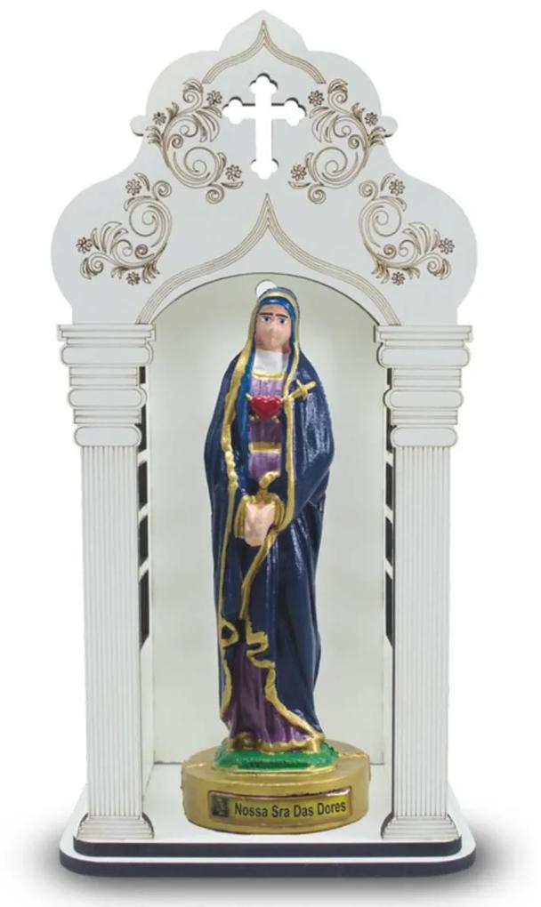 Capela 34 cm Com Imagem Nossa Senhora Das Dores Inquebrável