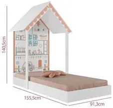 Mini Cama Infantil Casinha Montessoriana MDF com Colchão P13 Child Bra