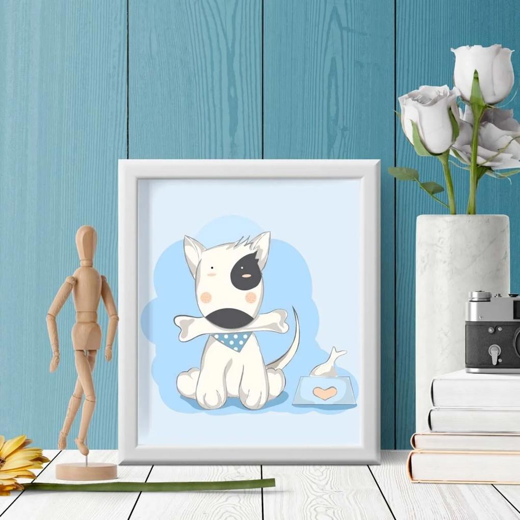 Quadro Decorativo Infantil Dog Baby Branco - 20x30cm