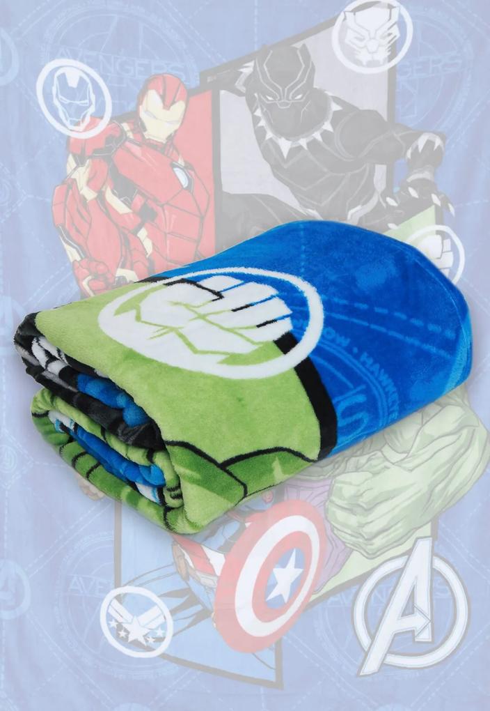 Cobertor Solteiro Lepper Avengers Azul 1,50 x 2,20