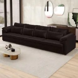 Sofá Retrátil 4 Lugares Para Sala 339cm Dijon Couro Bordô S07 - Mpozen