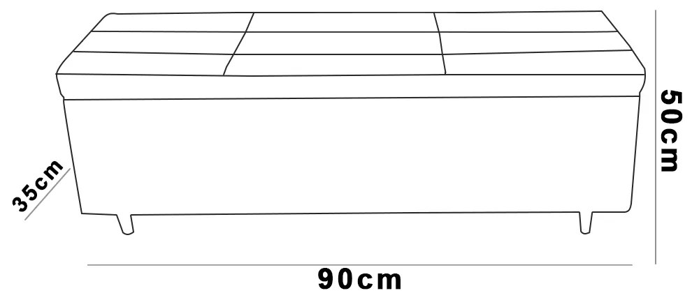 Calçadeira Turim 90 cm Linho Marrom - D'Rossi