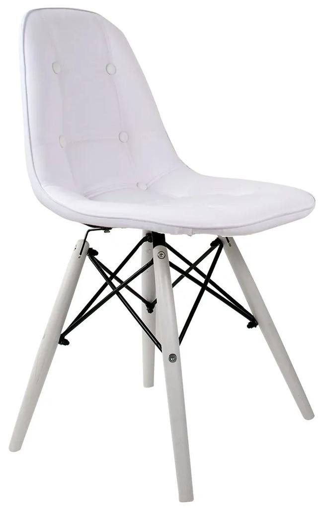 Cadeira Botonê Branca Com Pé Branco DSW - Empório Tiffany