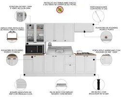 Armário de Cozinha Modulado 5 Peças Com Pia Inox CJ2 Duna P09 Branco -