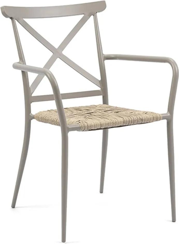 Cadeira C/Braço Skinny em Alumínio e Rattan para Jardim