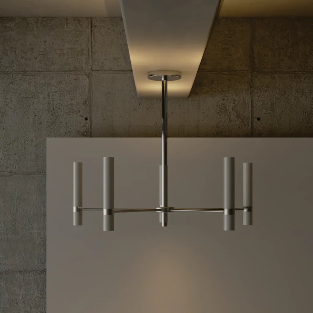 Pendente Século Ø75X60Cm 5Xmr11 Por Waldir Junior - Usina 51090/5 (BT - Branco Texturizado)