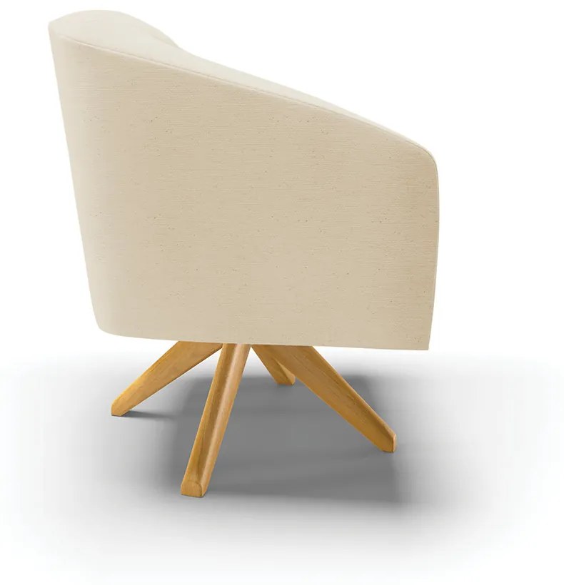 Poltrona Decorativa Giratória MA30 Stella Linho D03 - D'Rossi - A19 Bege