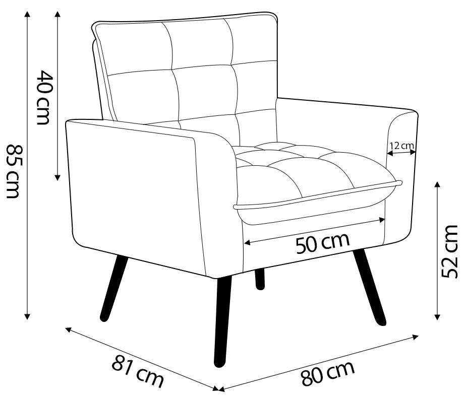 Conjunto Decorativo Sofá 2 Lugares e Poltrona Íxeres Veludo Cinza G45 - Gran Belo