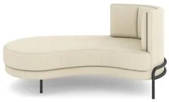 Chaise Longue Divã 164cm Braço Direito Logus D06 Linho Creme - Mpozena