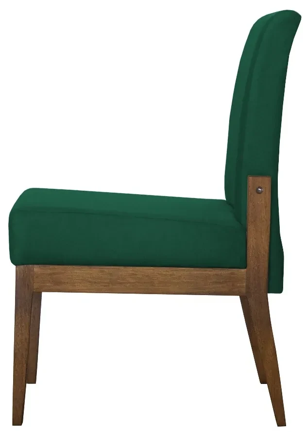 Kit 6 Cadeiras Jantar Helena Estofada Suede Verde Bandeira