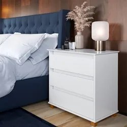 Cômoda para Quarto 3 Gavetas 68cm EJ Branco - EJ Móveis