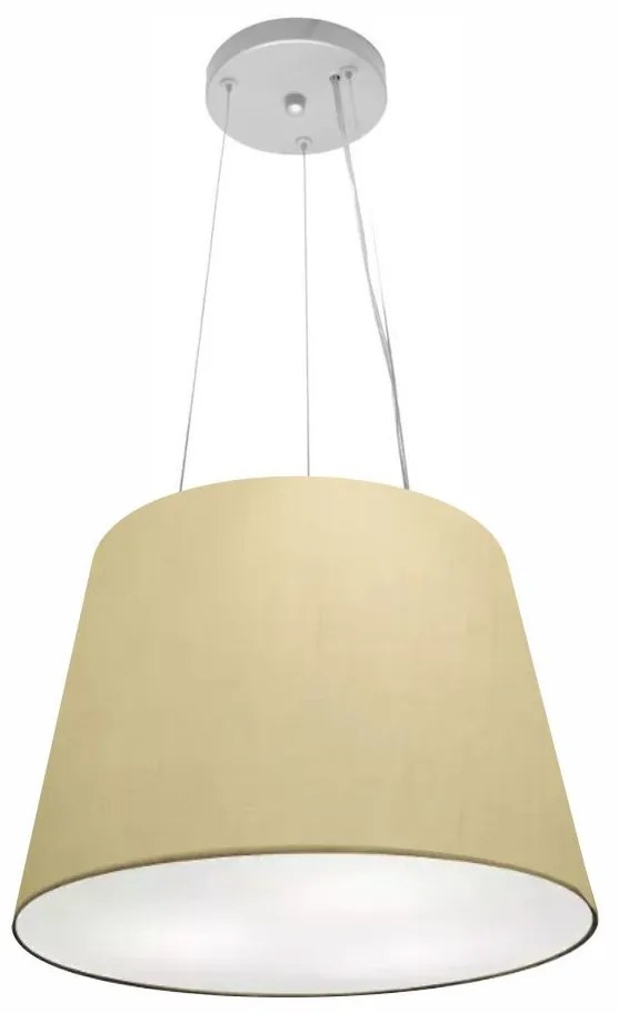 Lustre Pendente Cone Vivare Md-4152 Cúpula em Tecido 30/40x30cm - Bivolt - Algodão-Crú - 110V/220V