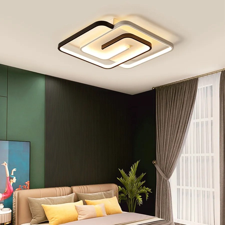 Plafon Sala de estar rroom lâmpada do teto novo simples e moderno casa lustre quarto lâmpadas atmosférica - 52cm Round gold - Escurecimento remoto
