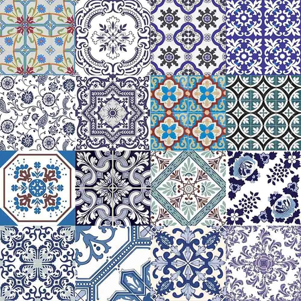 Adesivo para Azulejo Português Mosaico Almada Vinil 15x15cm 16 peças Cosi Dimora