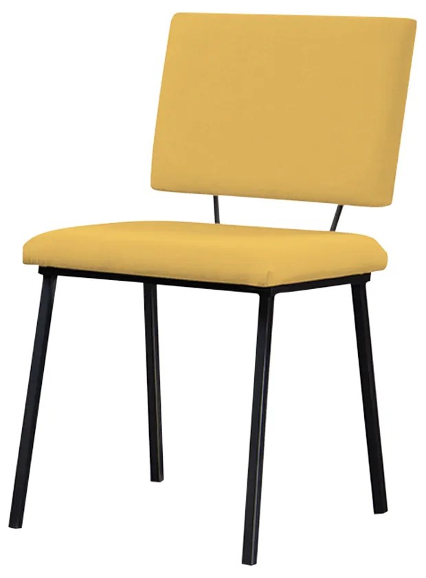 Cadeira Decorativa Sala de Jantar Fennel Linho Amarelo G17 - Gran Belo