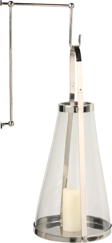 Lanterna Decorativa de Aço Inox e Vidro Campana com suporte