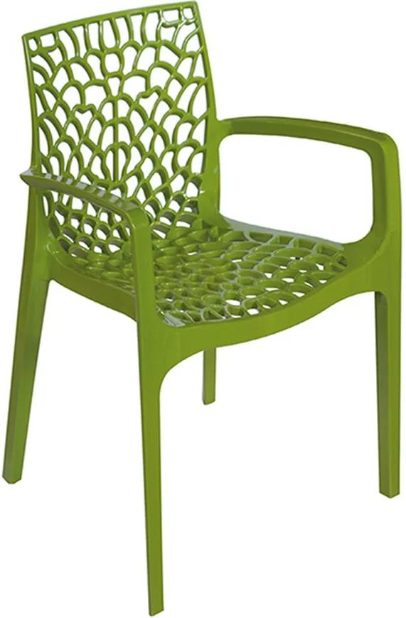 Cadeira Gruvyer com Braços em Polipropileno Verde