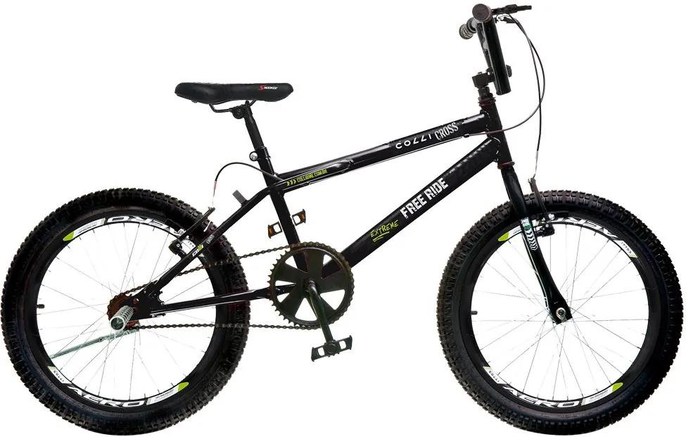 Bicicleta Infantil de Passeio Aro 20 Freio V-Brake Cross Extreme Quadro 12 Aço Preto - Colli Bike