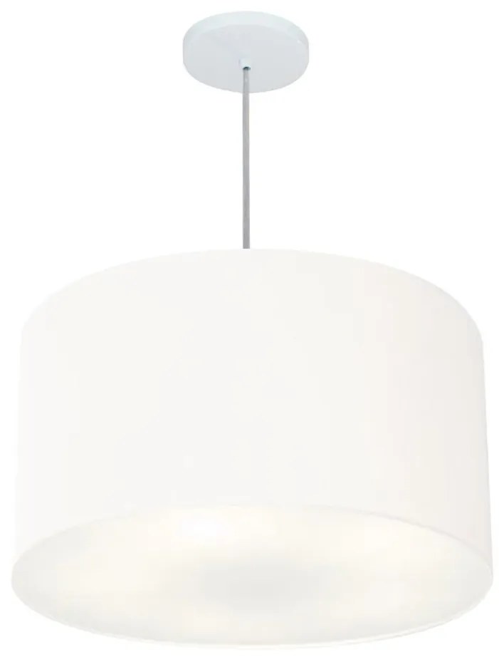 Pendente Cilíndrico Branco MJ-4257 Para Mesa de Jantar e Estar