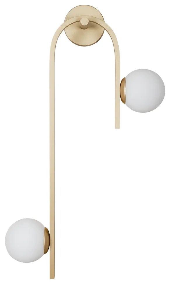 Arandela Dama 44X75X16,5Cm 2Xg9 / Globo Ø12Cm | Usina 16807/2 (PT / CB-PV - Preto Texturizado / Cobre Brilho Polido Verniz, AMBAR)