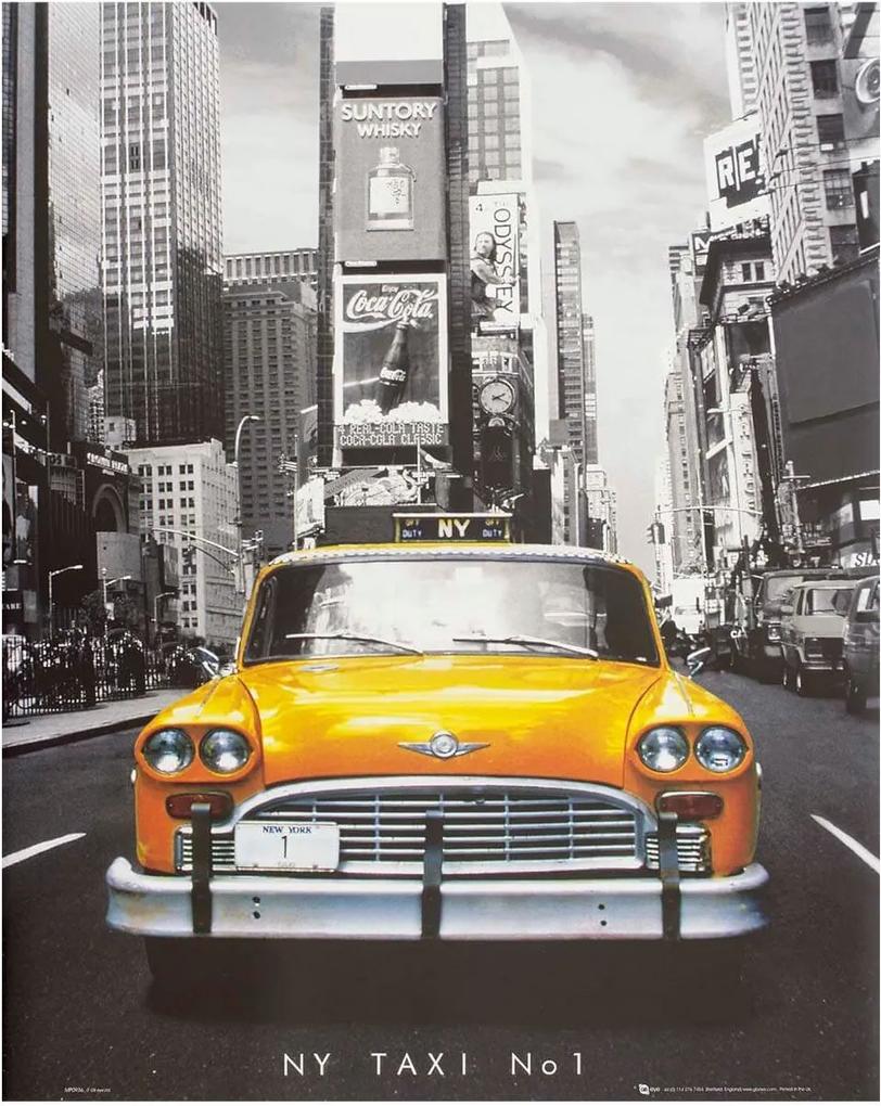 Poster Táxi Amarelo De New York Numero 1 Tamanho 40x50cm Com/sem Moldura