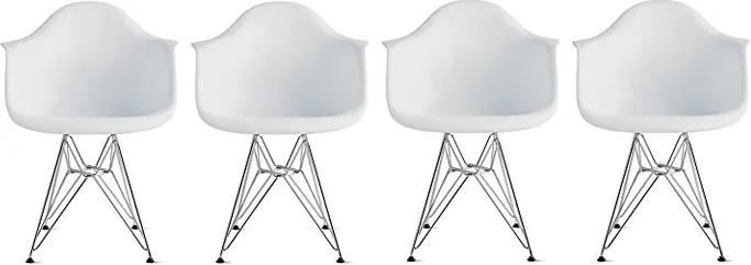 Conjunto 4 Cadeiras Eiffel Eames DAR Branca