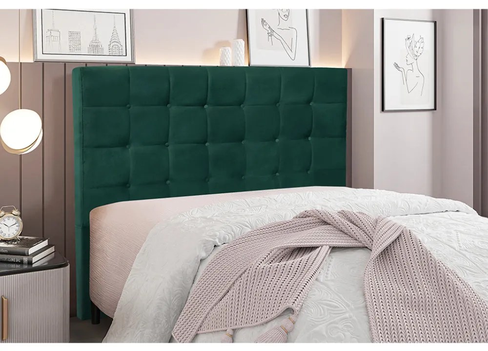 Cabeceira Cama Box Queen 160 cm Verona Veludo Verde S04 - D'Rossi