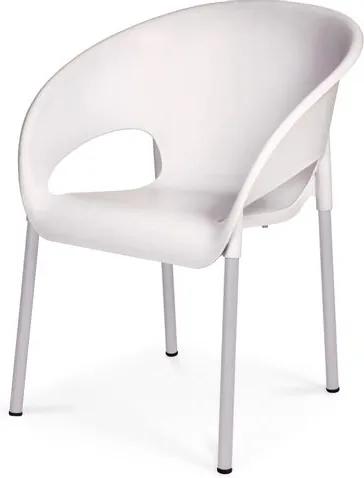 Cadeira Dublin em Polipropileno Branco com Pes Aluminio - 48002 Sun House